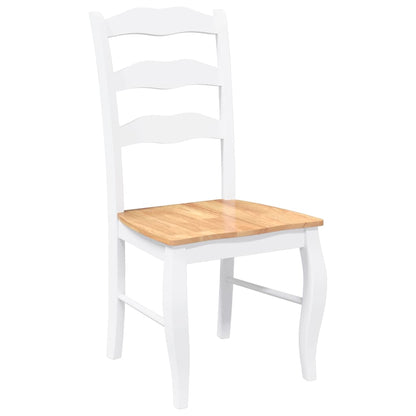 Eetkamerstoelen 2 stuks Wit Massief Hout Rubber