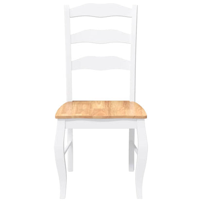 Eetkamerstoelen 2 stuks Wit Massief Hout Rubber