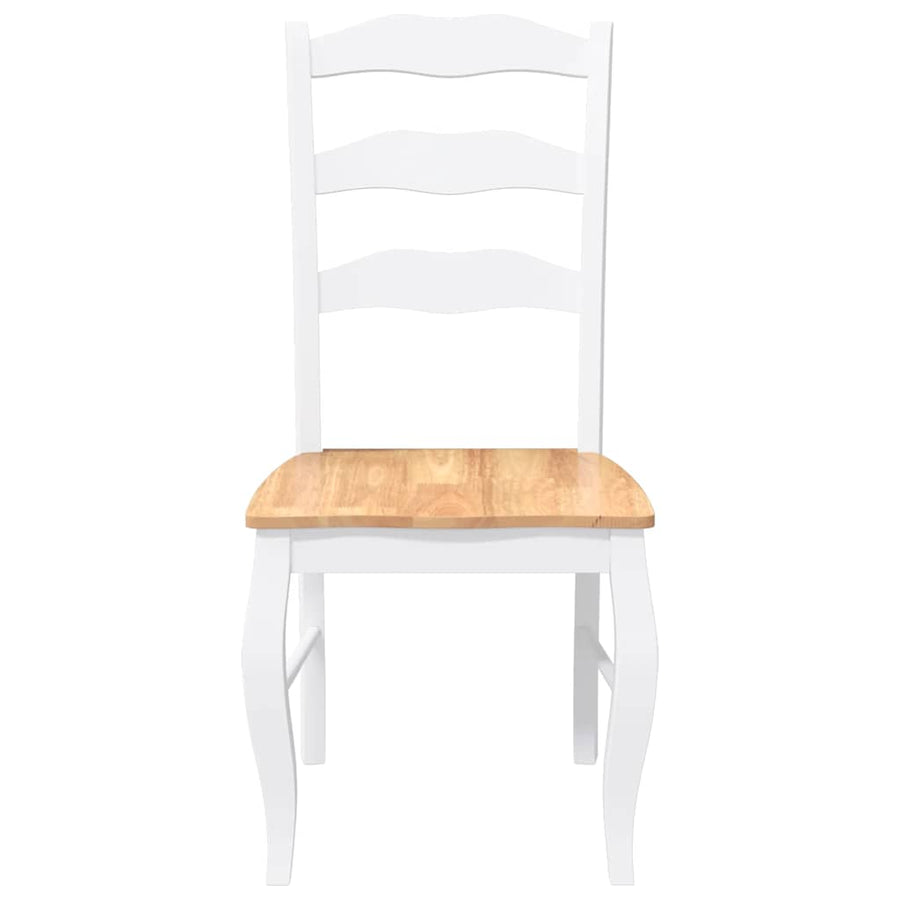 Eetkamerstoelen 2 stuks Wit Massief Hout Rubber