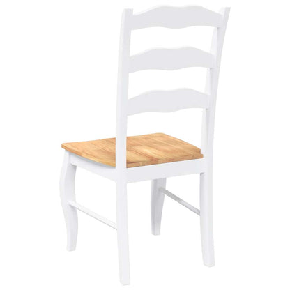 Eetkamerstoelen 2 stuks Wit Massief Hout Rubber