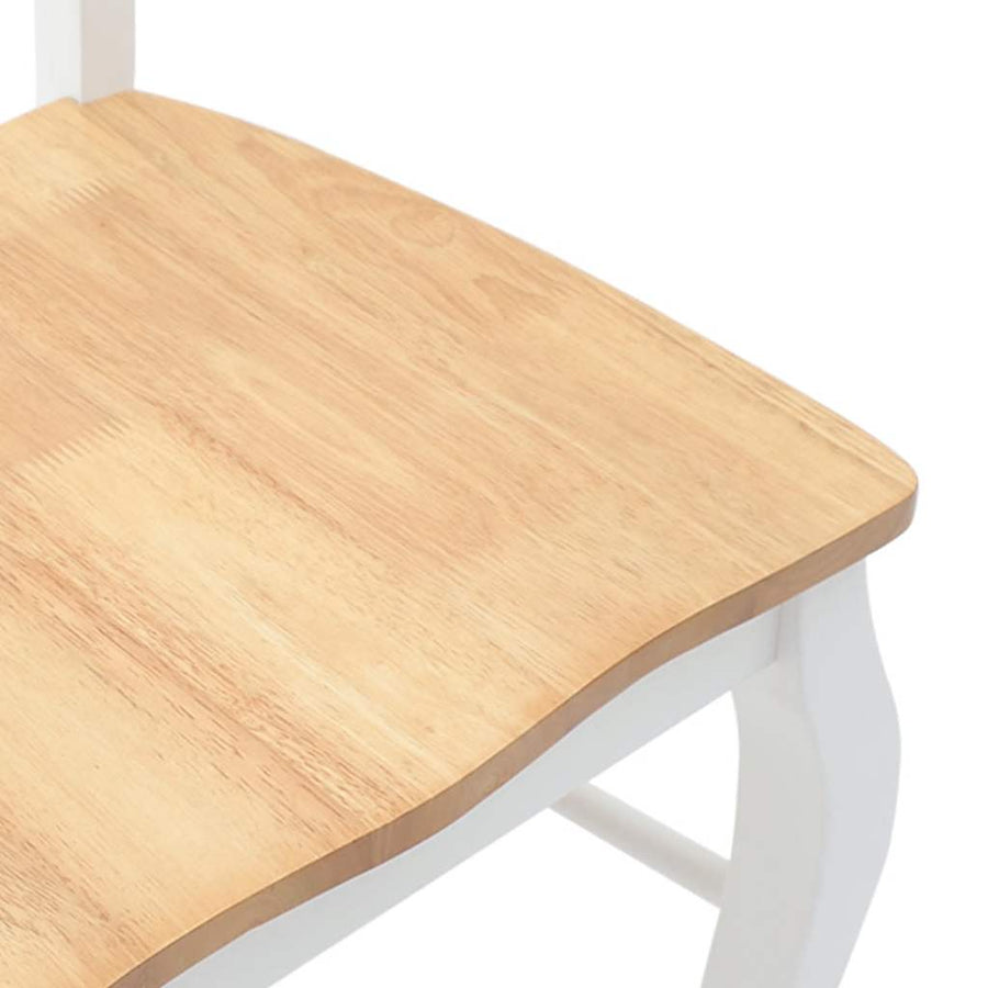 Eetkamerstoelen 2 stuks Wit Massief Hout Rubber