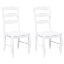 Eetkamerstoelen 2 stuks Wit Massief Hout Rubber