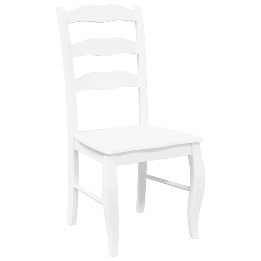 Eetkamerstoelen 2 stuks Wit Massief Hout Rubber