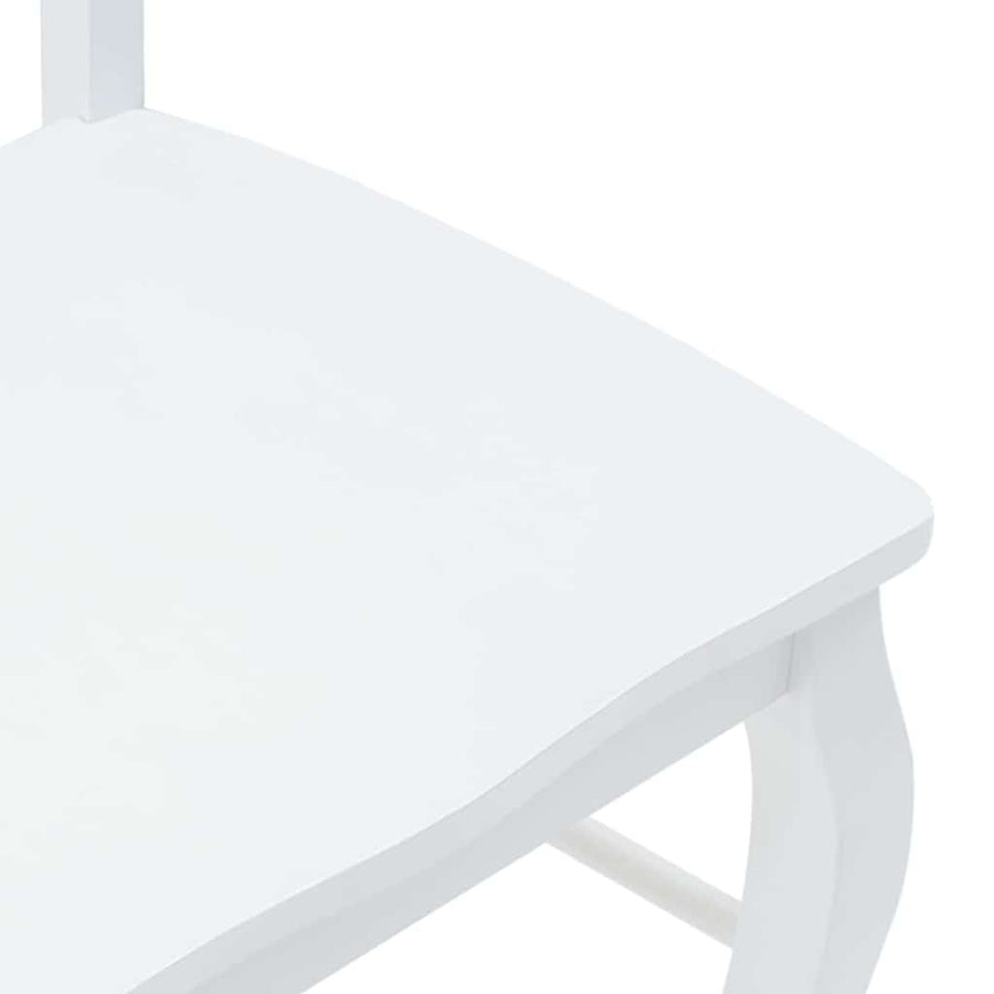 Eetkamerstoelen 2 stuks Wit Massief Hout Rubber