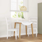 Dining chairs 2 pieces White Solid Wood Rubber