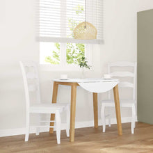 Eetkamerstoelen 2 stuks Wit Massief Hout Rubber