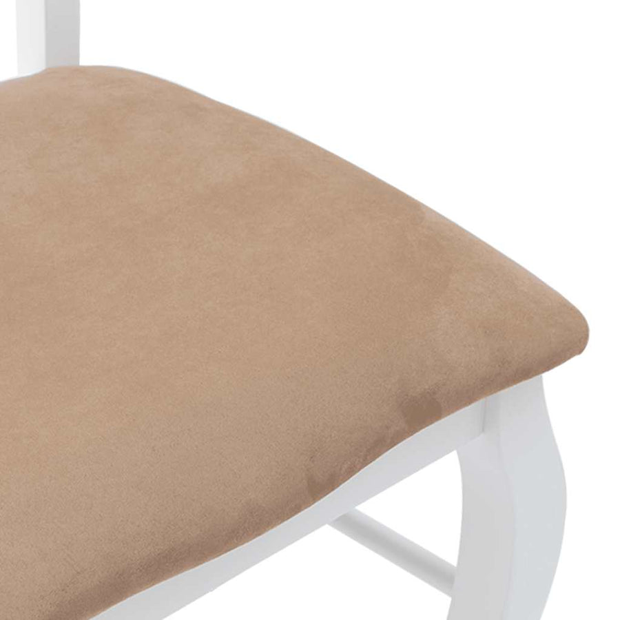Eetkamerstoelen met kussens 2 stuks wit massief hout rubber