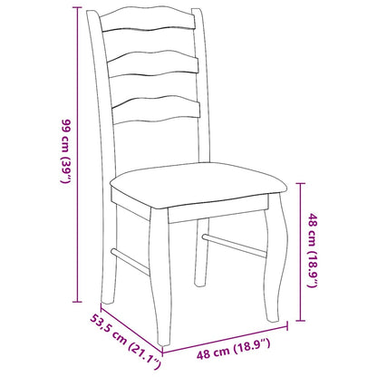 Eetkamerstoelen met kussens 2 stuks wit massief hout rubber