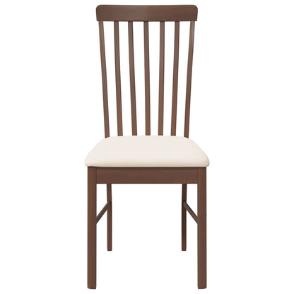 Eetkamerstoelen met kussens 2 st massief hout rubber bruin