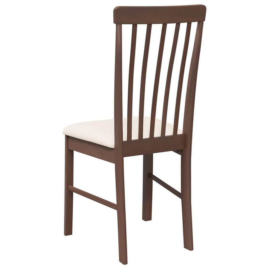 Eetkamerstoelen met kussens 2 st massief hout rubber bruin