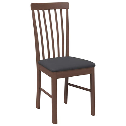Eetkamerstoelen met kussens 2 st massief hout rubber bruin