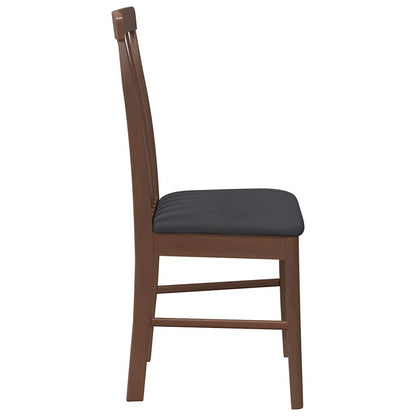 Eetkamerstoelen met kussens 2 st massief hout rubber bruin