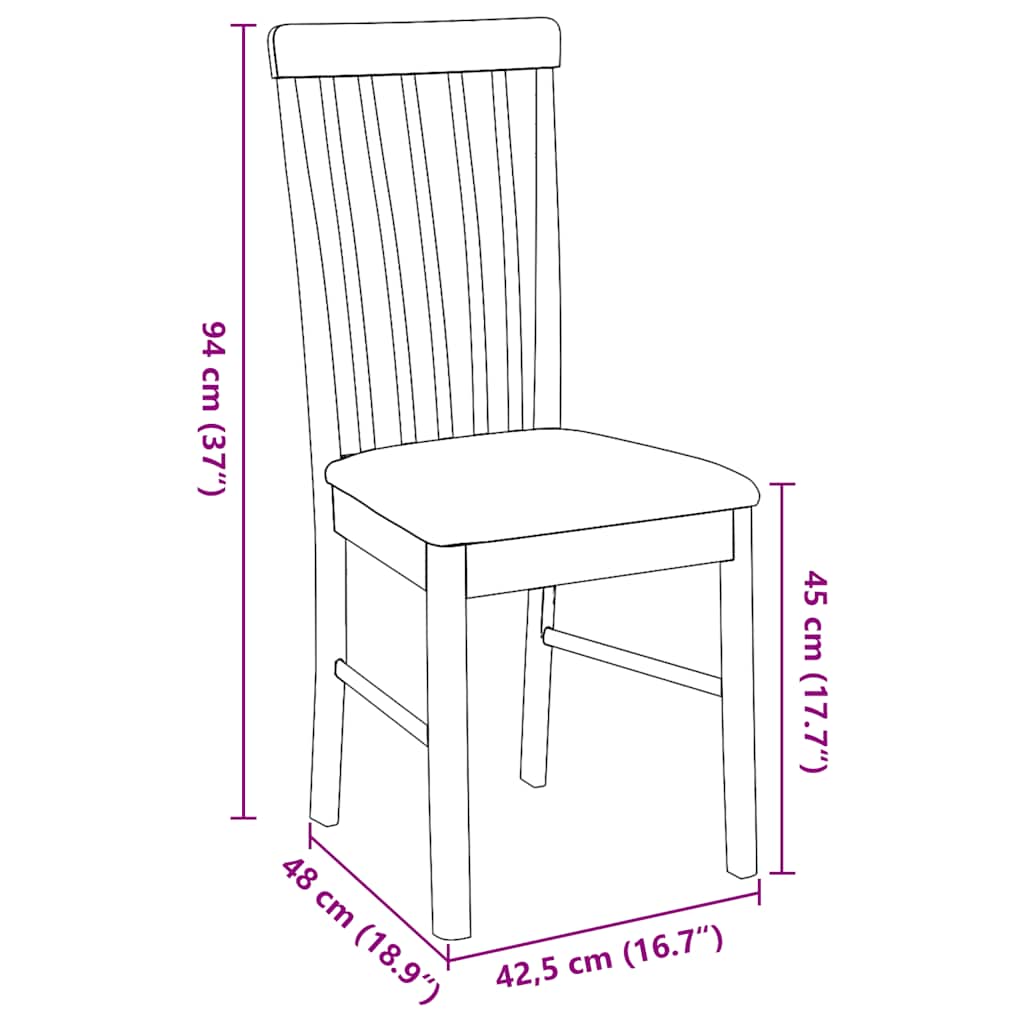 Eetkamerstoelen met kussens 2 st massief hout rubber bruin