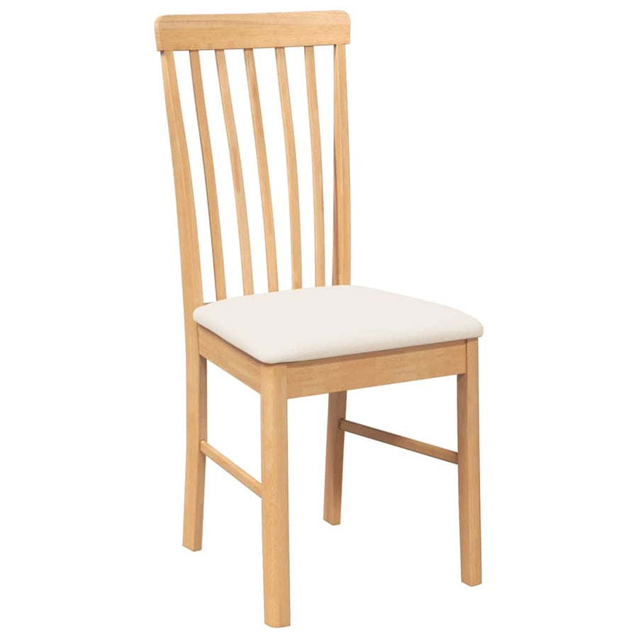 Eetkamerstoelen met kussens 2 st massief hout rubber