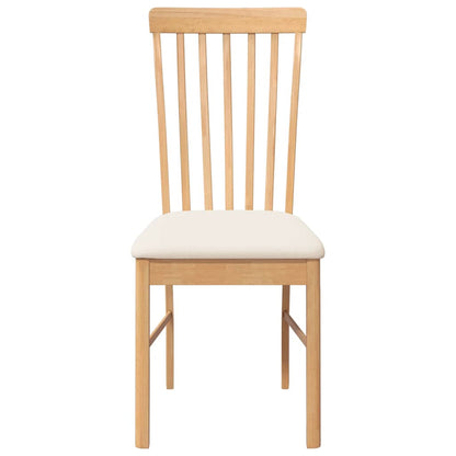 Eetkamerstoelen met kussens 2 st massief hout rubber