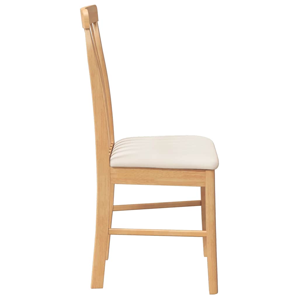 Eetkamerstoelen met kussens 2 st massief hout rubber