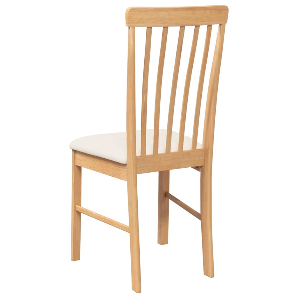 Eetkamerstoelen met kussens 2 st massief hout rubber