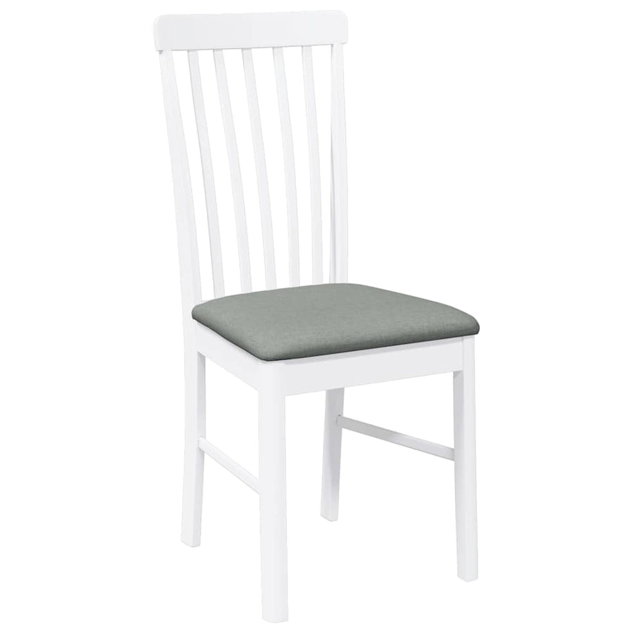 Eetkamerstoelen met kussens 2 st massief hout rubber wit