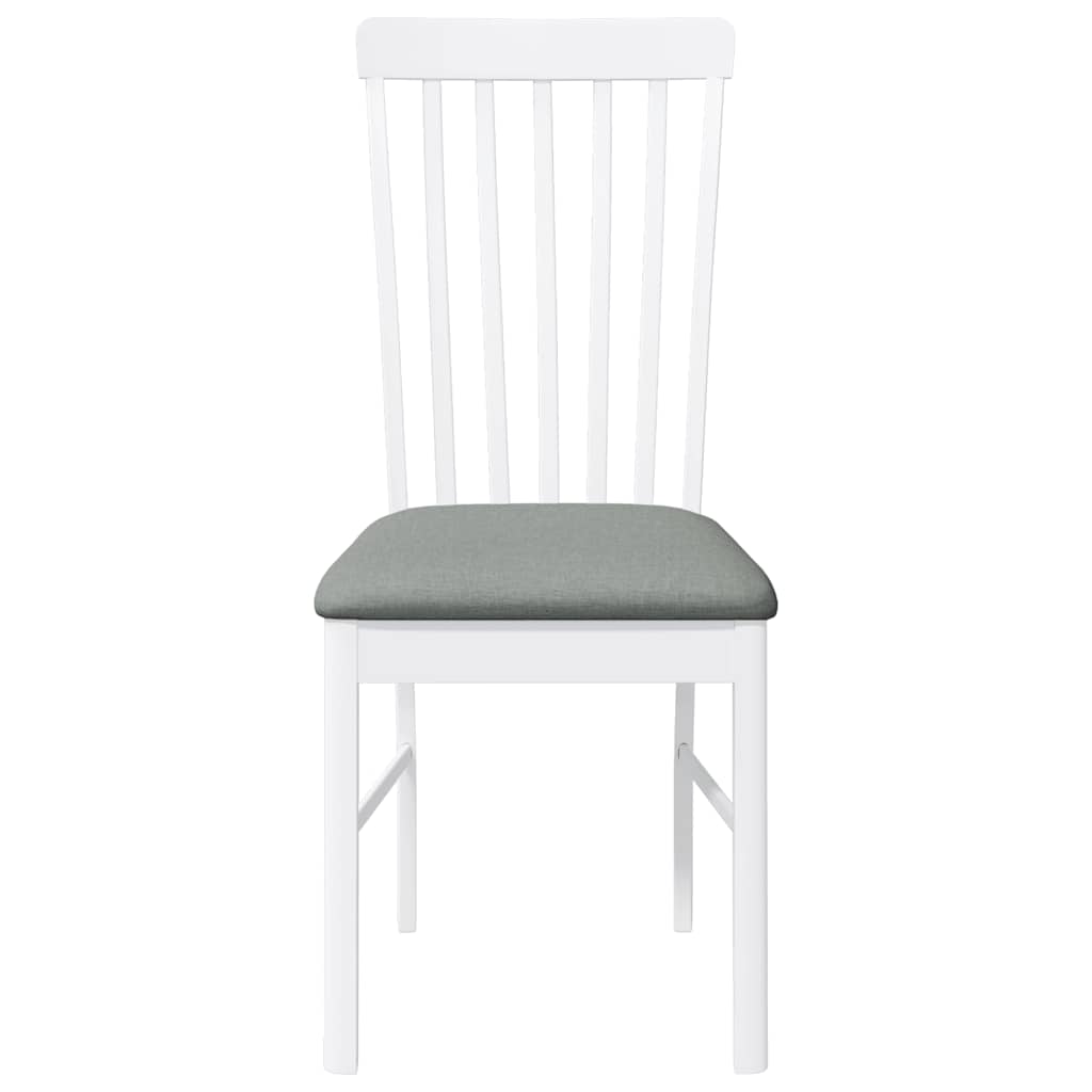 Eetkamerstoelen met kussens 2 st massief hout rubber wit