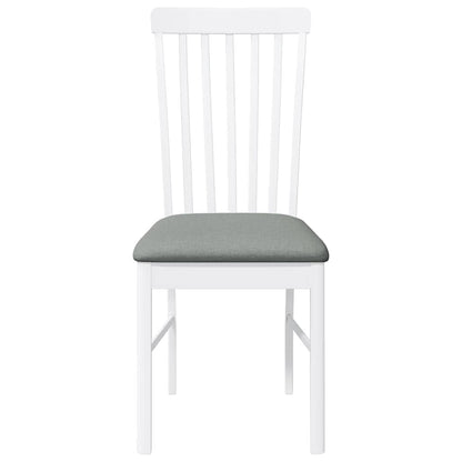 Eetkamerstoelen met kussens 2 st massief hout rubber wit