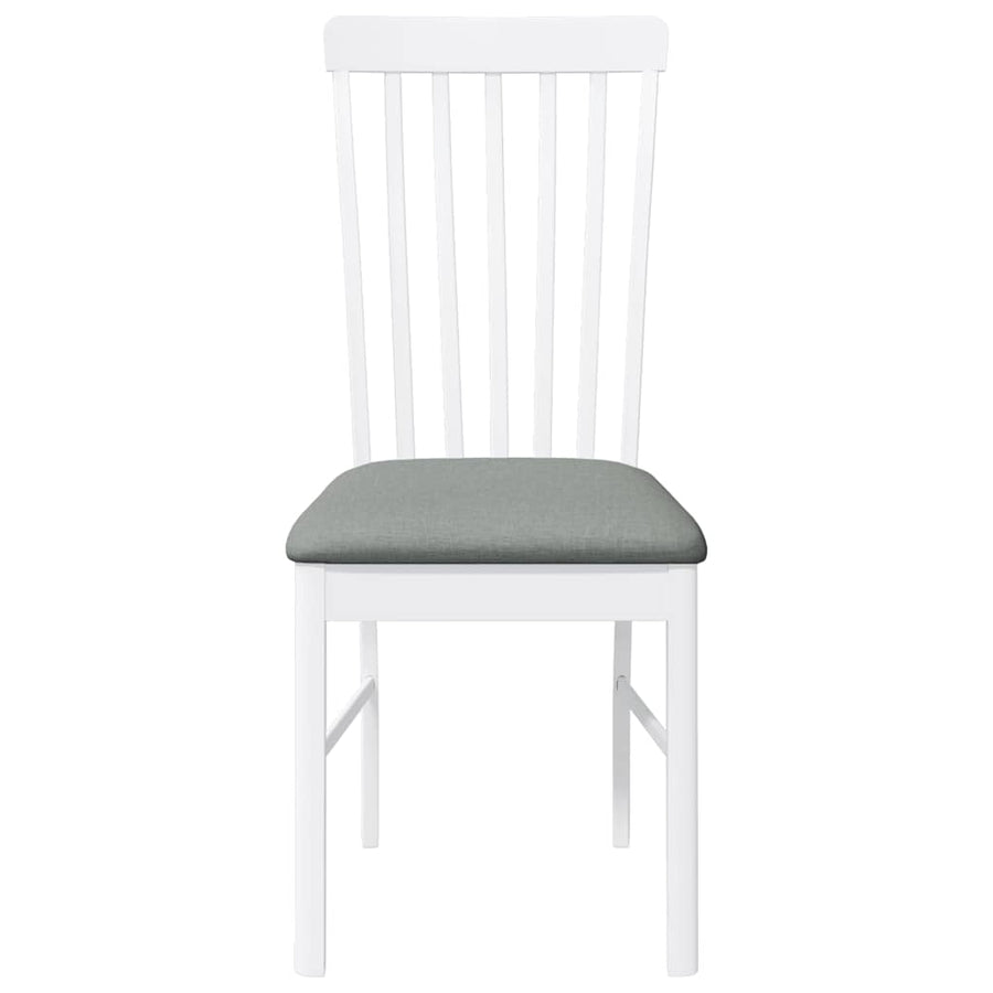 Eetkamerstoelen met kussens 2 st massief hout rubber wit
