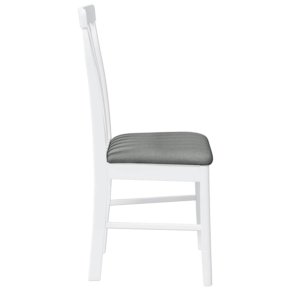 Eetkamerstoelen met kussens 2 st massief hout rubber wit