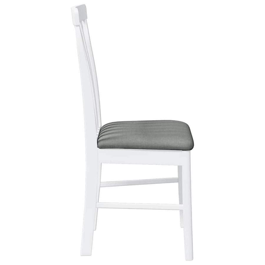 Eetkamerstoelen met kussens 2 st massief hout rubber wit