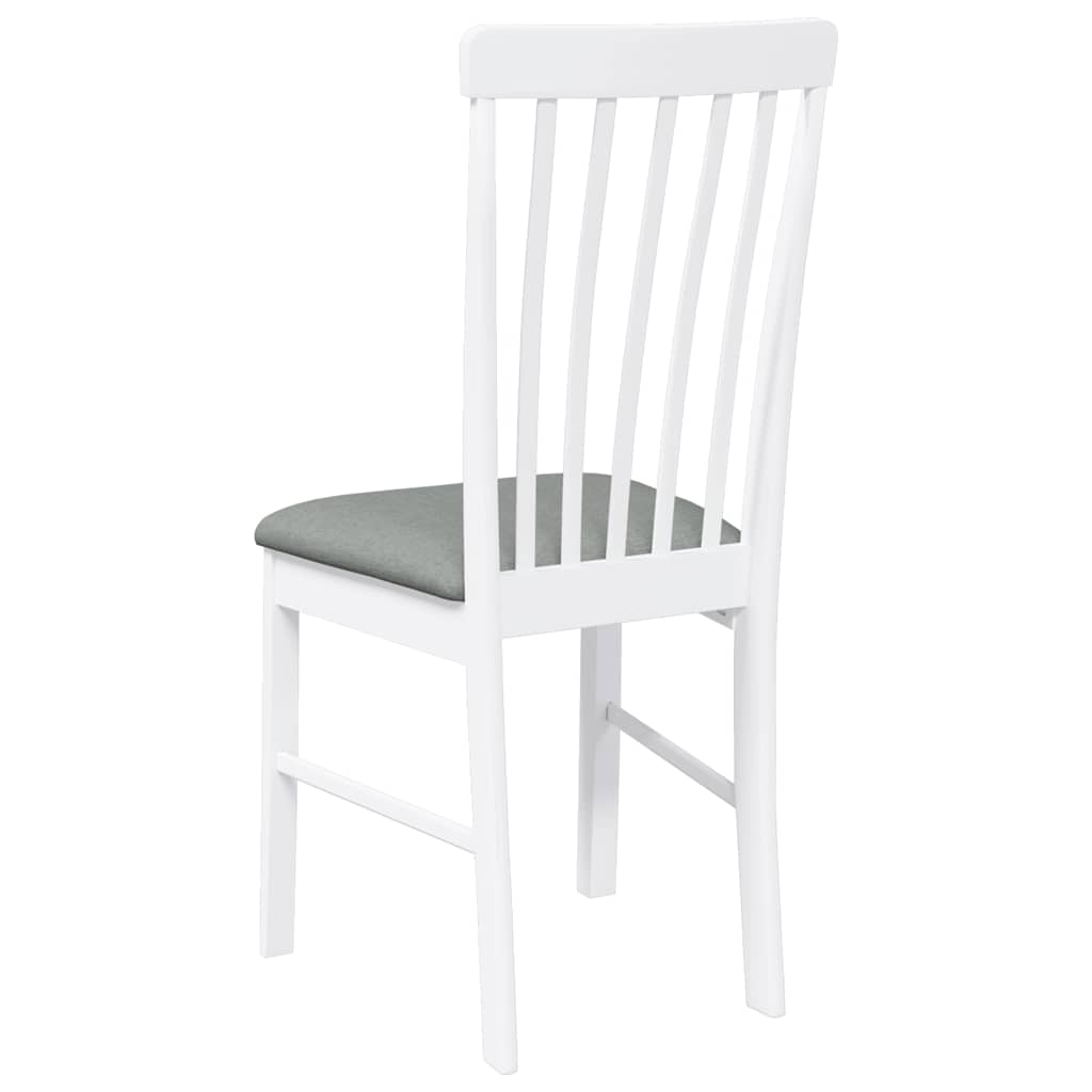 Eetkamerstoelen met kussens 2 st massief hout rubber wit