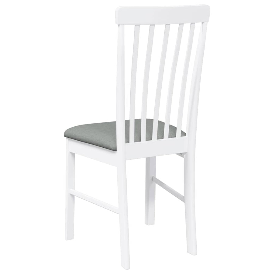 Eetkamerstoelen met kussens 2 st massief hout rubber wit