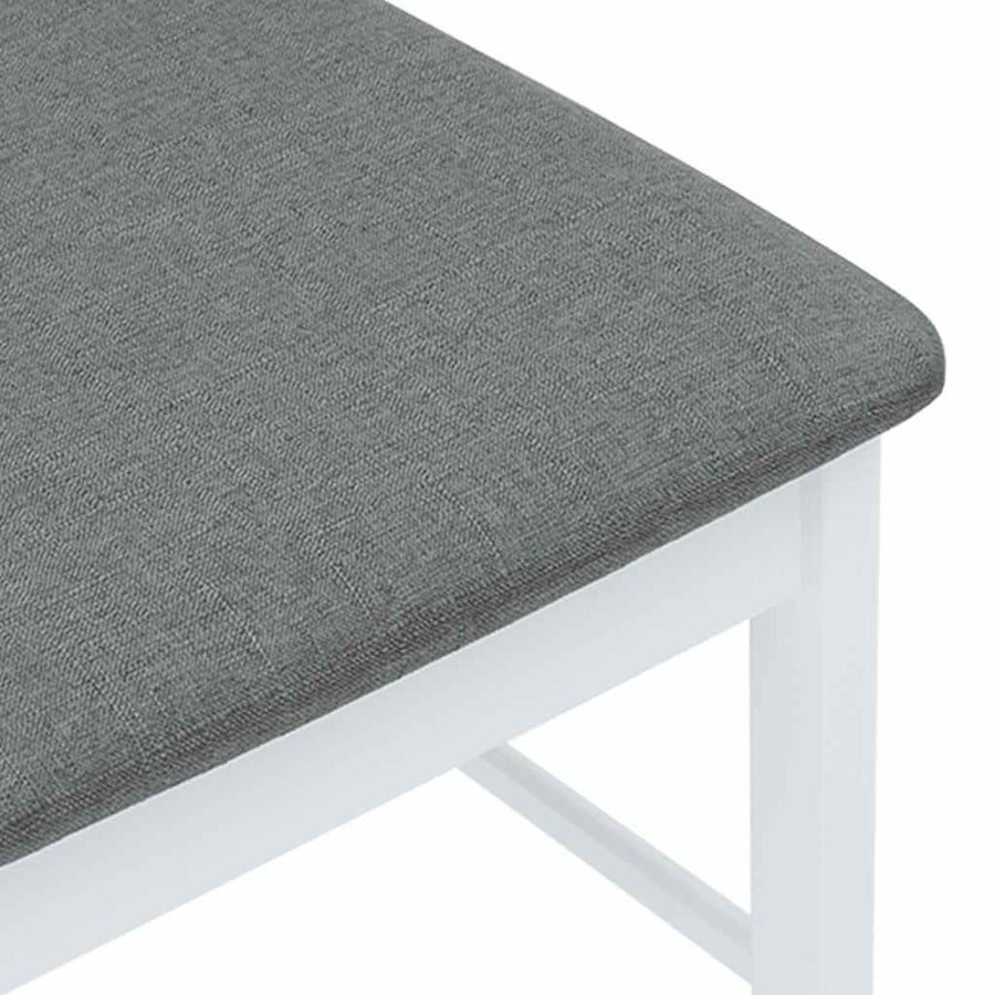 Eetkamerstoelen met kussens 2 st massief hout rubber wit