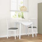Dining chairs with cushions 2 pcs solid rubberwood white