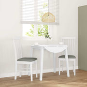 Eetkamerstoelen 2 stuks massief rubberhout wit