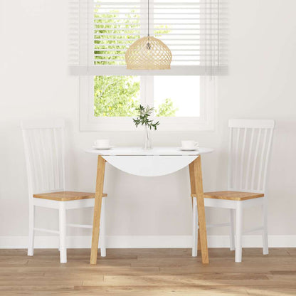 Eetkamerstoelen met kussens 2 st massief hout rubber wit