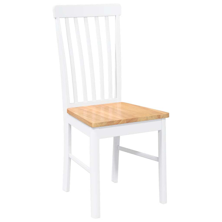 Eetkamerstoelen met kussens 2 st massief hout rubber wit