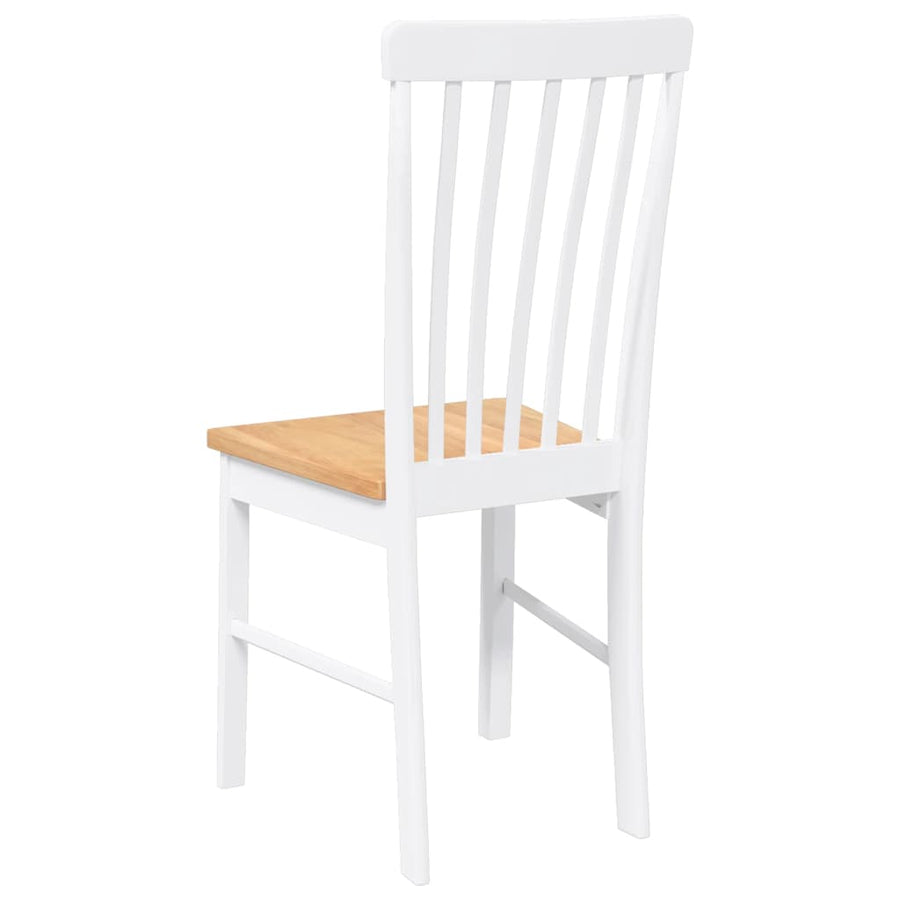 Eetkamerstoelen met kussens 2 st massief hout rubber wit