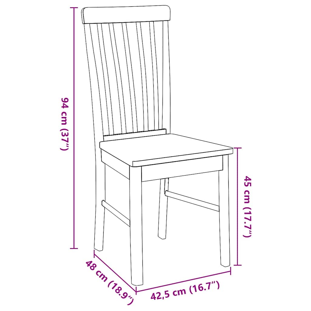 Eetkamerstoelen met kussens 2 st massief hout rubber wit