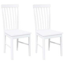 Eetkamerstoelen met kussens 2 st massief hout rubber wit