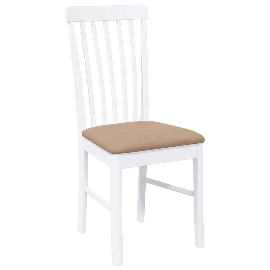 Eetkamerstoelen met kussens 2 st massief hout rubber wit