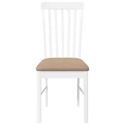 Eetkamerstoelen met kussens 2 st massief hout rubber wit