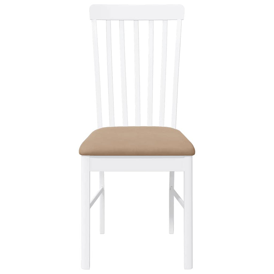 Eetkamerstoelen met kussens 2 st massief hout rubber wit
