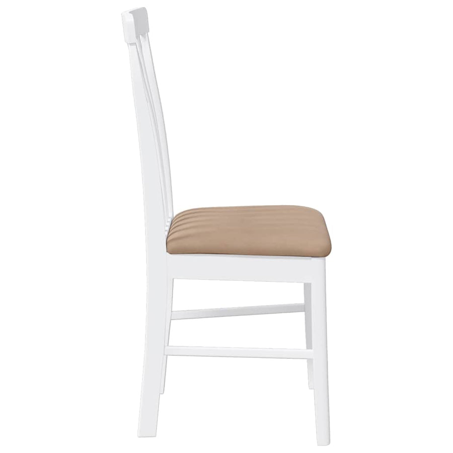 Eetkamerstoelen met kussens 2 st massief hout rubber wit