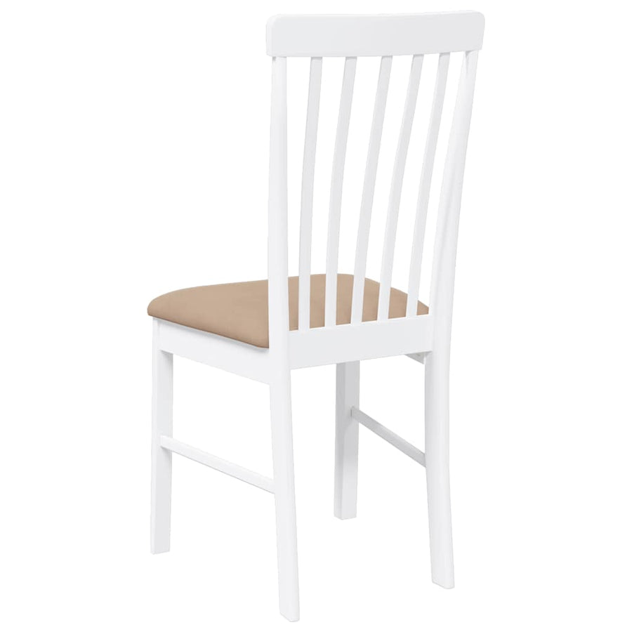 Eetkamerstoelen met kussens 2 st massief hout rubber wit