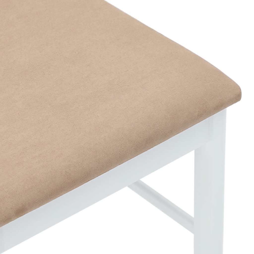 Eetkamerstoelen met kussens 2 st massief hout rubber wit