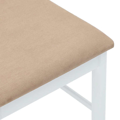 Eetkamerstoelen met kussens 2 st massief hout rubber wit