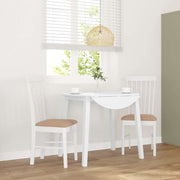 Eetkamerstoelen massief rubberhout 2 st wit