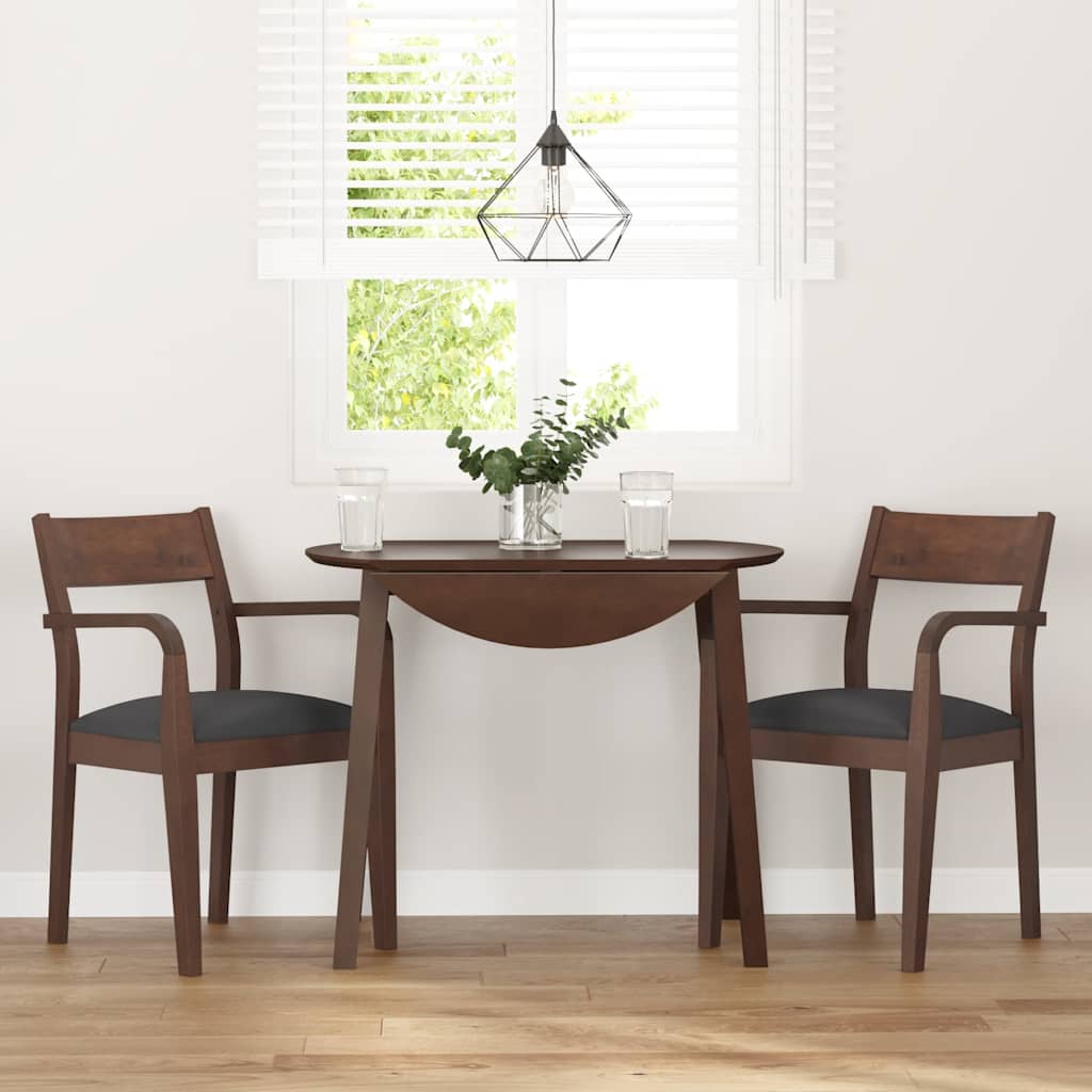 Eetkamerstoelen met kussens 2 st massief hout rubber bruin