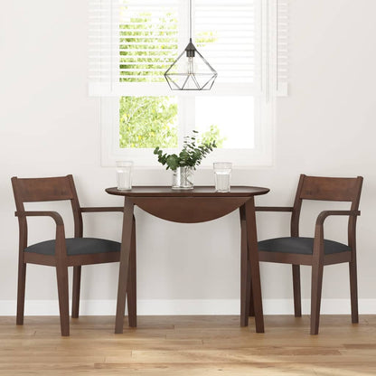 Eetkamerstoelen met kussens 2 st massief hout rubber bruin