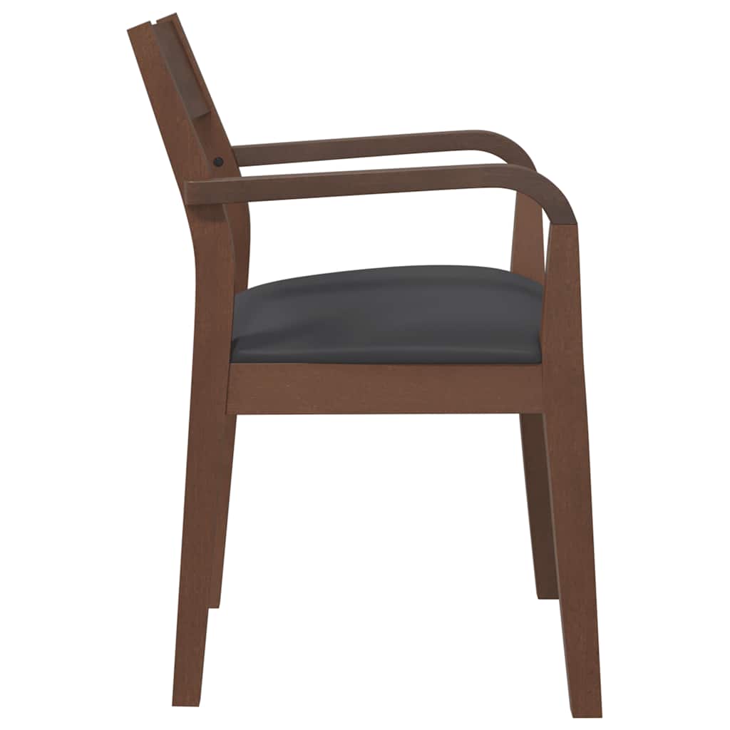 Eetkamerstoelen met kussens 2 st massief hout rubber bruin