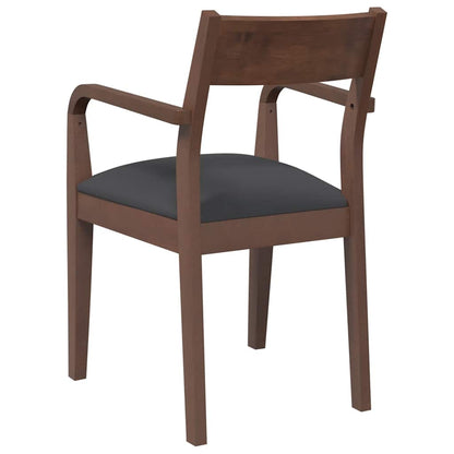 Eetkamerstoelen met kussens 2 st massief hout rubber bruin