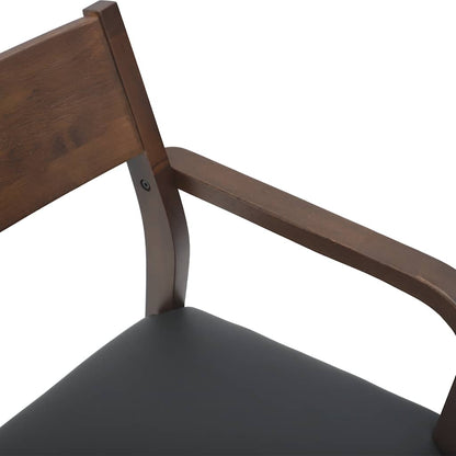 Eetkamerstoelen met kussens 2 st massief hout rubber bruin